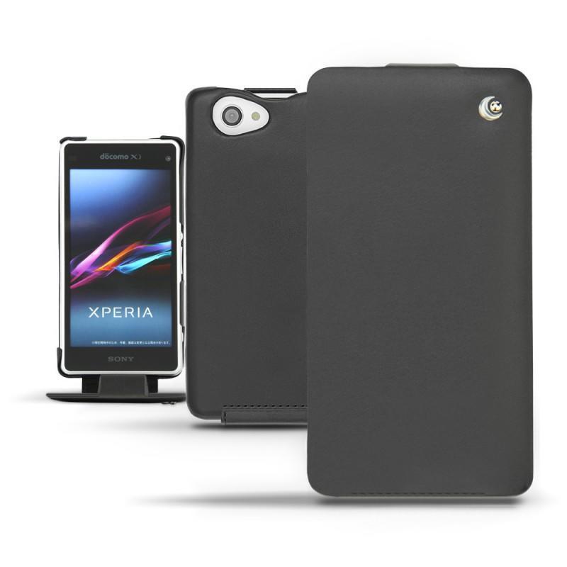 Capa em pele Sony Xperia Z1 Compact - Sony Xperia Z1f  - Noir ( Nappa - Black ) 