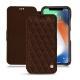 Lederschutzhülle Apple iPhone Xr - Châtaigne - Couture ( Pantone 476C ) 