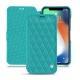 Housse cuir Apple iPhone Xr - Bleu fluo - Couture