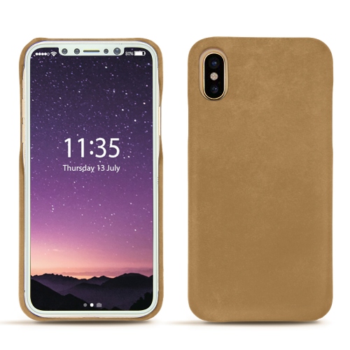 Custodia in pelle Apple iPhone XsSable vintage ( Pantone #9b7340 ) 
