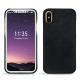 Lederschutzhülle Apple iPhone X - Dark vintage ( Roughtcut - Black#5256 ) 