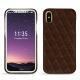 Apple iPhone X leather cover - Châtaigne - Couture ( Pantone 476C ) 