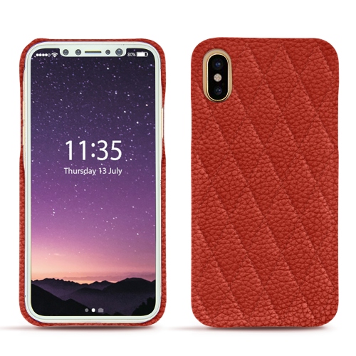 Custodia in pelle Apple iPhone XsPapaye - Couture ( Pantone #b54317 ) 