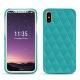 Apple iPhone X leather cover - Bleu fluo - Couture