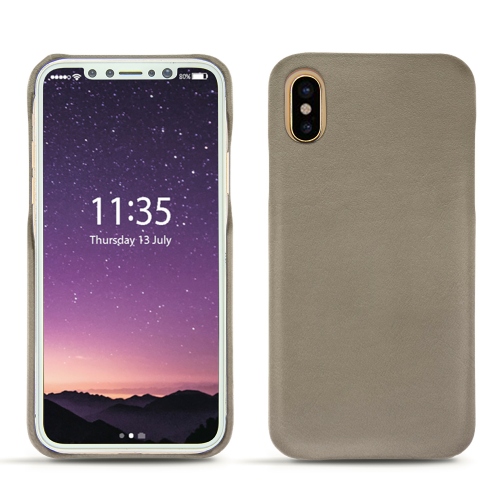 Lederschutzhülle Apple iPhone XsDarboun sabla ( Pantone #BCB1A1 )