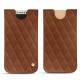 Pochette cuir Apple iPhone X - Marron - Couture ( Nappa - Pantone 1615C ) 