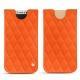 Pochette cuir Apple iPhone X - Orange fluo - Couture
