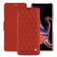 Samsung Galaxy Note9 leather case - Papaye - Couture ( Pantone 180C ) 
