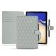 Housse cuir Samsung Galaxy Tab S4 10.5 - Gris - Couture ( Nappa - Pantone W428C ) 