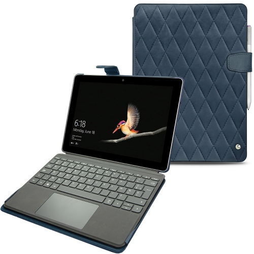 Capa em pele Microsoft Surface GoJean vintage - Couture ( Pantone #2f414f  ) 