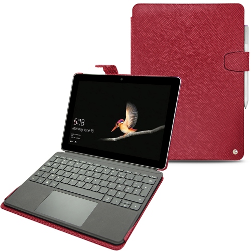 Housse cuir Microsoft Surface GoRouge passion ( Pantone #a6192e ) 