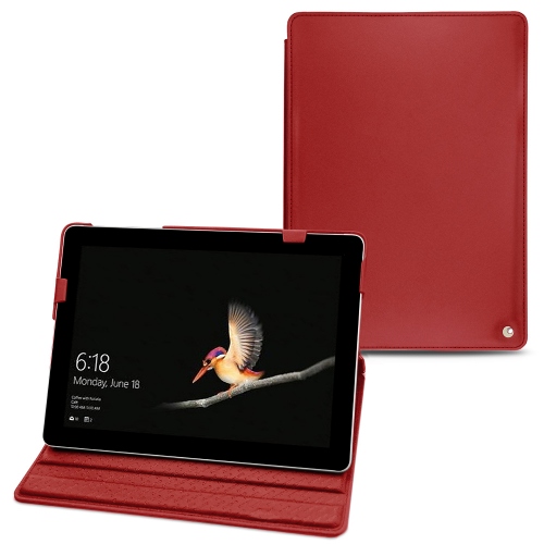 Housse cuir Microsoft Surface Go : Protection et coques pour Tablettes sur NoreveRouge ( Nappa - Pantone #d50032 ) 