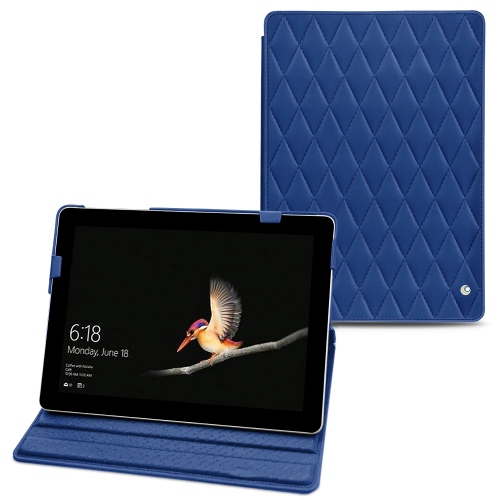 Capa em pele Microsoft Surface GoBleu océan - Couture ( Nappa - Pantone #15458a) 