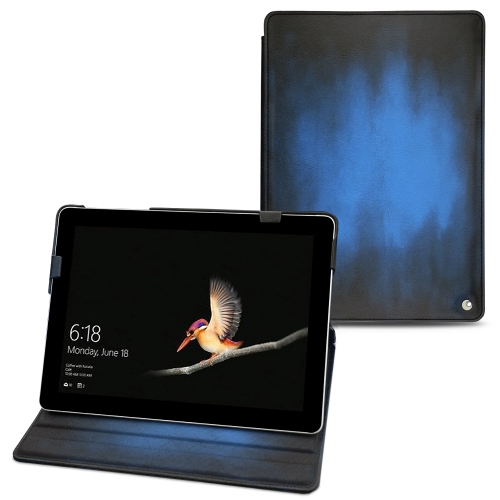 Microsoft Surface Go leather caseBleu Patine