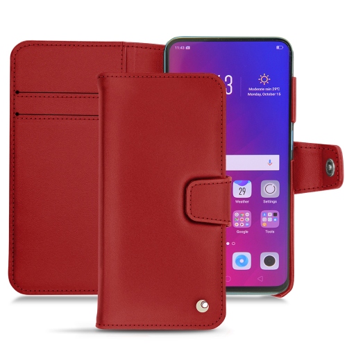 Oppo Find X - Protégez votre mobile avec des étuis premium en cuirRouge ( Nappa - Pantone #d50032 ) 