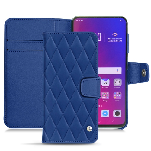 Custodia in pelle Oppo Find XBleu océan - Couture ( Nappa - Pantone #15458a) 