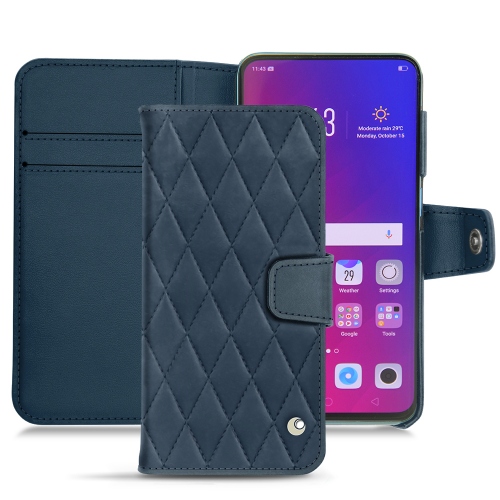 Oppo Find X - Protégez votre mobile avec des étuis premium en cuirJean vintage - Couture ( Pantone #2f414f  ) 