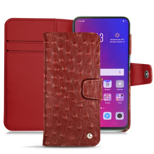 Capa em pele Oppo Find XAutruche ciliegia ( Pantone #a4343a ) 