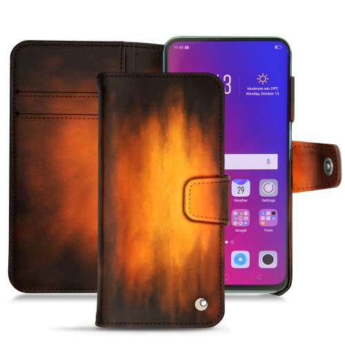 Capa em pele Oppo Find XFauve Patine
