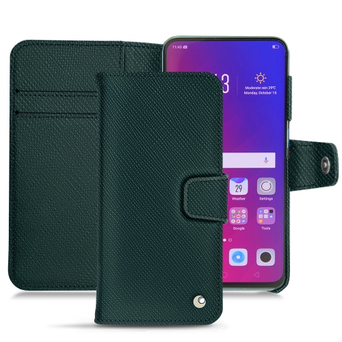 硬质真皮保护套 Oppo Find XVert séduisant ( Pantone #1d3c34 ) 