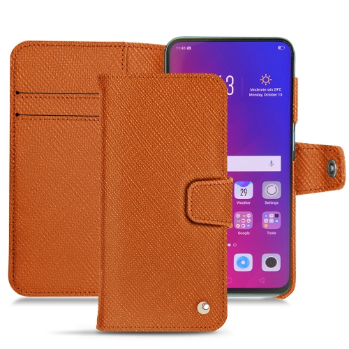 Oppo Find X - Protégez votre mobile avec des étuis premium en cuirOrange vibrant ( Pantone #e36b39 ) 