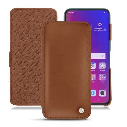 Oppo Find X leather covers and casesMarron ( Nappa - Pantone #8B4720 ) 