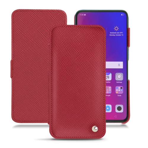 Oppo Find X leather covers and casesRouge passion ( Pantone #a6192e ) 
