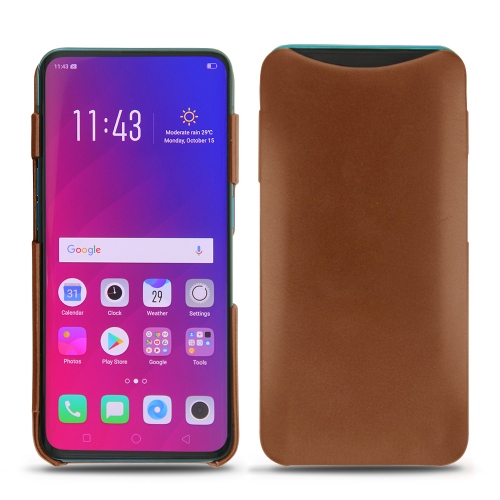 Lederschutzhülle Oppo Find XMarron ( Nappa - Pantone #8B4720 ) 