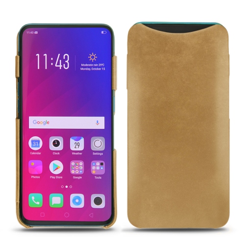 Oppo Find X leather covers and casesSable vintage ( Pantone #9b7340 ) 