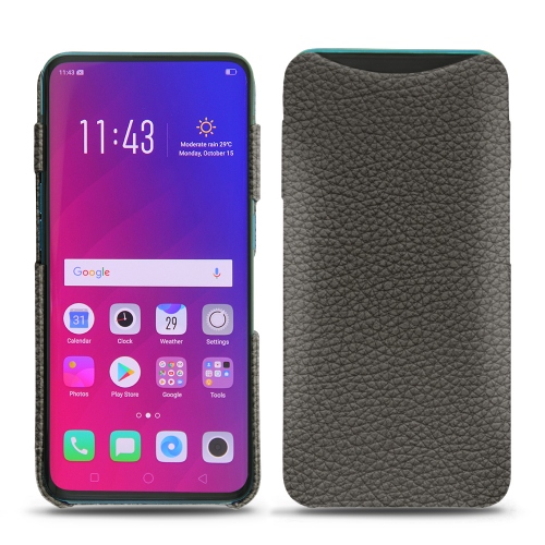 Oppo Find X - Habillez avec style votre appareil mobile avec des coques en cuir de qualitéAnthracite ( Pantone #41403c ) 