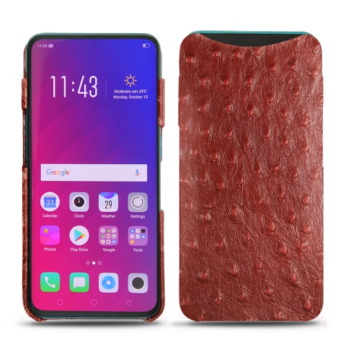 Lederschutzhülle Oppo Find XAutruche ciliegia ( Pantone #a4343a ) 