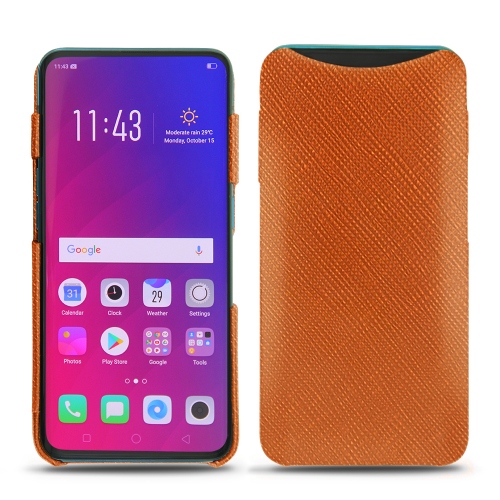 Custodia in pelle Oppo Find XOrange vibrant ( Pantone #e36b39 ) 