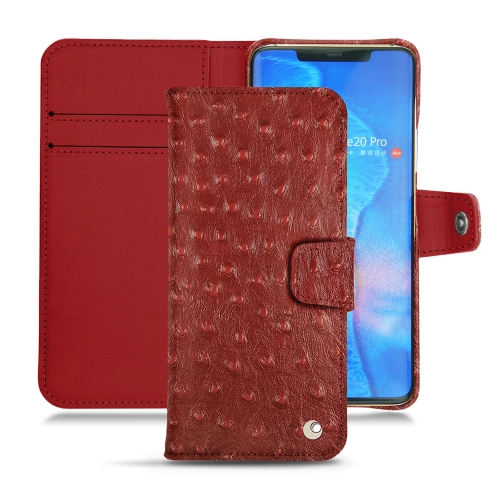 Funda de piel Huawei Mate 20 ProAutruche ciliegia ( Pantone #a4343a ) 