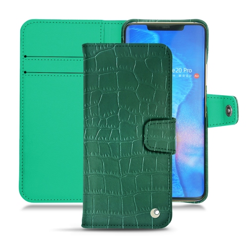 レザーケース Huawei Mate 20 ProCrocodile pino ( Pantone #173F35 ) 