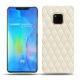 Lederschutzhülle Huawei Mate 20 Pro - Blanc - Couture ( Bologna - White ) 