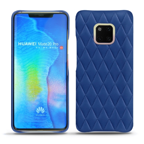 Protections haut de gamme - étui, housse, coque - pour Huawei Mate 20 Pro par NoreveBleu océan - Couture ( Nappa - Pantone #15458a) 