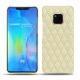 Coque cuir Huawei Mate 20 Pro - Ivoire - Couture ( Sleek P C12 - White ) 