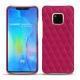 Coque cuir Huawei Mate 20 Pro - Rose fluo - Couture