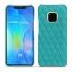Huawei Mate 20 Pro leather cover - Bleu fluo - Couture