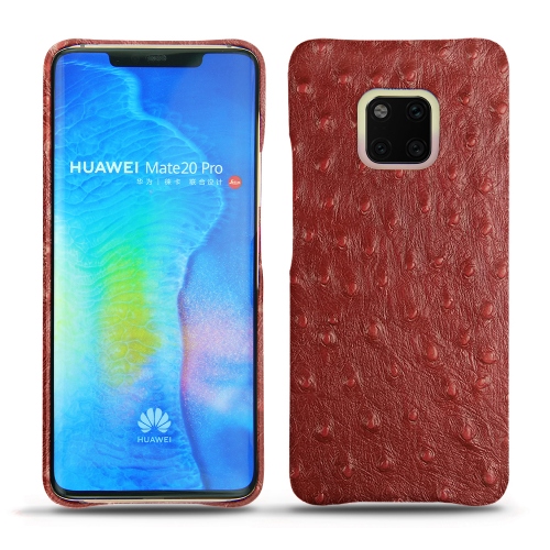 Protections haut de gamme - étui, housse, coque - pour Huawei Mate 20 Pro par NoreveAutruche ciliegia ( Pantone #a4343a ) 