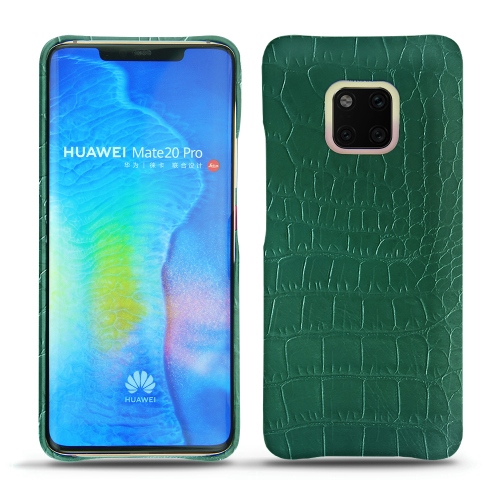Huawei Mate 20 Pro leather covers and casesCrocodile pino ( Pantone #173F35 ) 