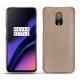 OnePlus 6T leather cover - Taupe vintage ( Pantone 7530C ) 