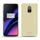 OnePlus 6T leather cover - Beige PU