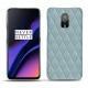 OnePlus 6T leather cover - Bleu ciel - Couture ( Nappa - Pantone 277C ) 