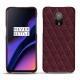 Lederschutzhülle OnePlus 6T - Lie de vin - Couture ( Pantone 5115C ) 
