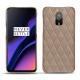 Coque cuir OnePlus 6T - Taupe vintage - Couture