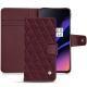 Funda de piel OnePlus 6T - Lie de vin - Couture ( Pantone 5115C ) 