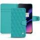 Funda de piel OnePlus 6T - Bleu fluo - Couture