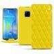 Housse cuir Huawei Mate 20 Pro - Jaune fluo - Couture