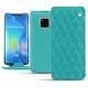 Housse cuir Huawei Mate 20 Pro - Bleu fluo - Couture